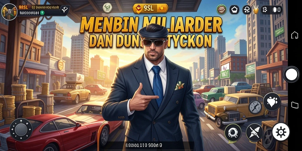 Tampilan gameplay menarik dari 9SL yang menggambarkan strategi Tycoon.
