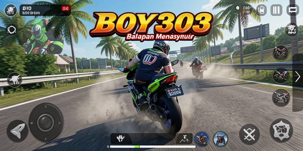 Gameplay seru dari BOY303 dalam balapan motor.