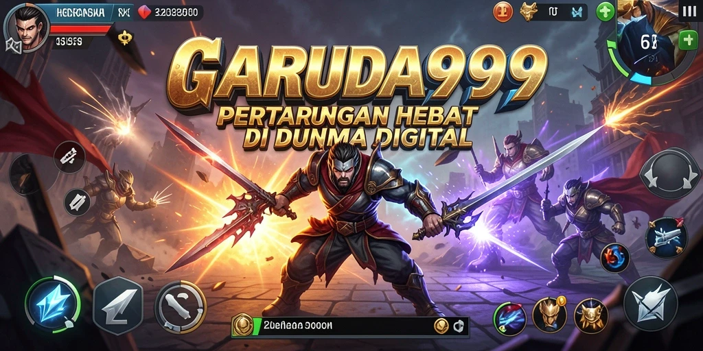 Tampilan gameplay seru dari GARUDA999 saat pertarungan epik.