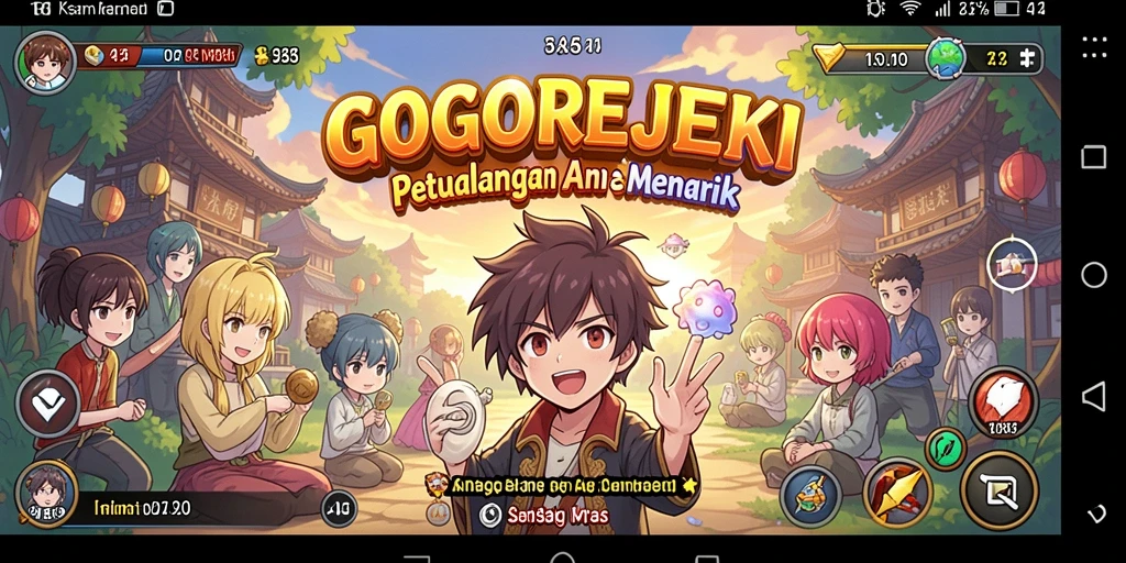 Screenshot dari GOGOREJEKI menampilkan aksi seru dengan karakter anime.