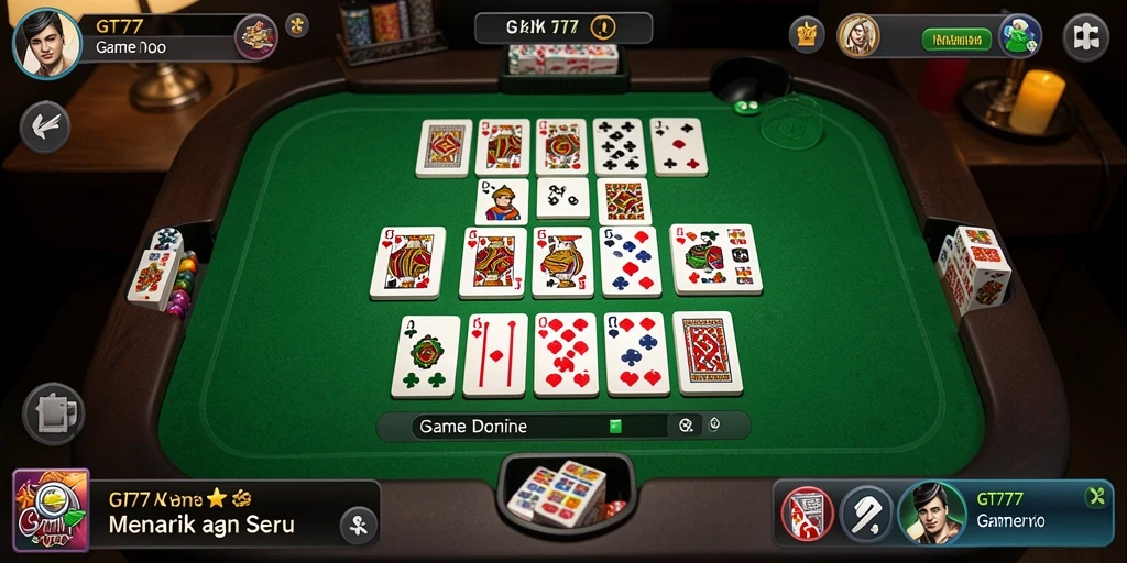 Tampilan gamplay GT777 yang seru dan interaktif saat bermain Domino.