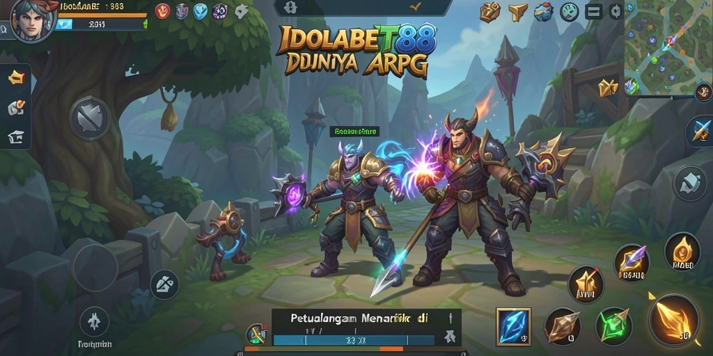 Tampilan mendebarkan dari gameplay ARPG di IDOLABET88.