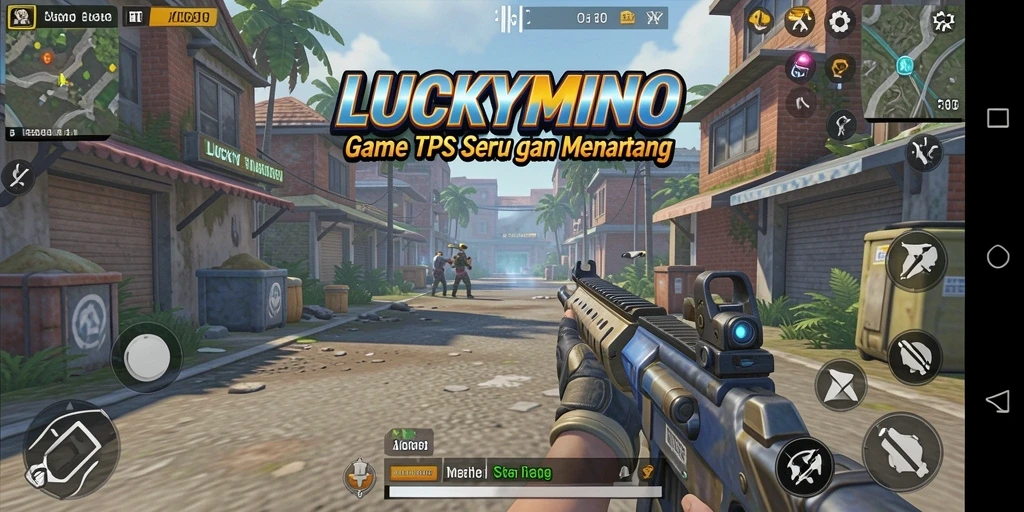 Gameplay seru di LUCKYMINO dengan aksi tembak-menembak yang mendebarkan.