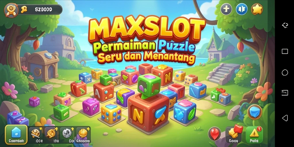 Tampilan gameplay seru MAXSLOT dengan berbagai tantangan puzzle.