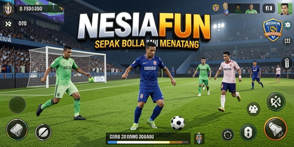 Tampilan seru gameplay sepak bola di NESIAFUN.