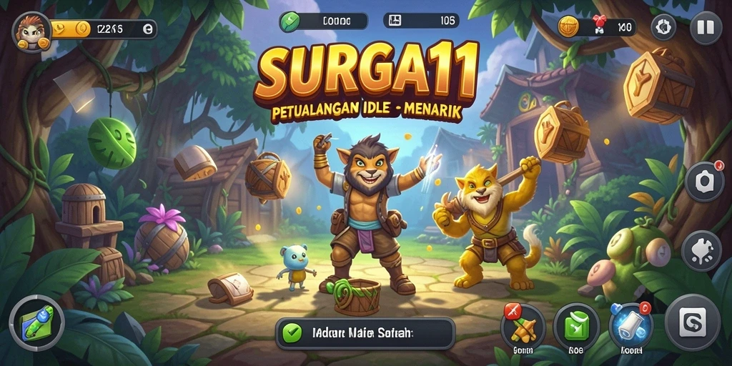 Screenshot menunjukkan gameplay santai dan interaksi menarik dalam SURGA11.