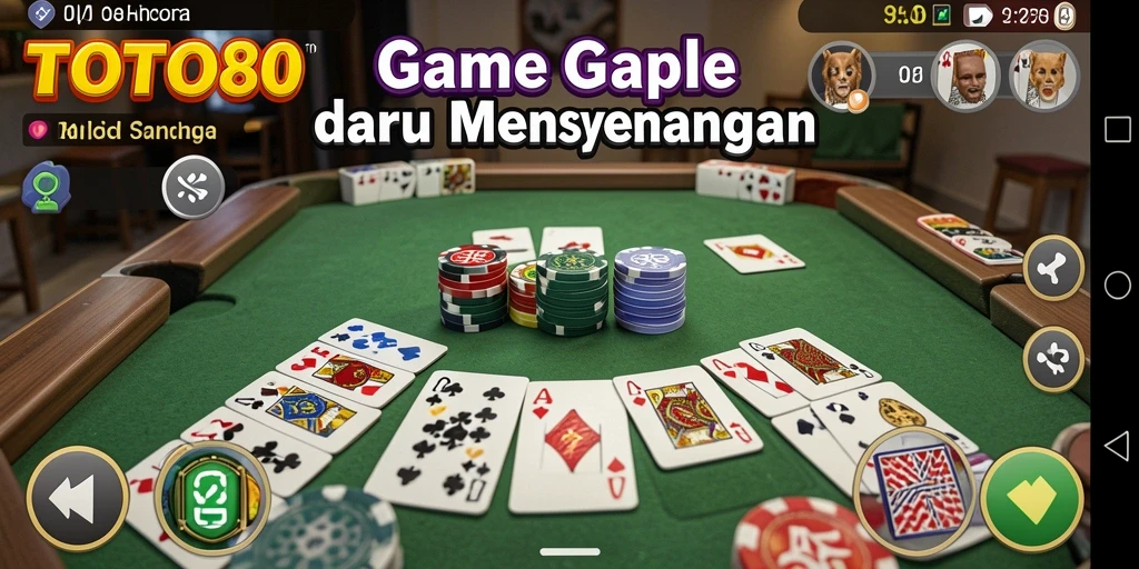 Tampilan gameplay TOTO80 dengan keseruan bermain Gaple.