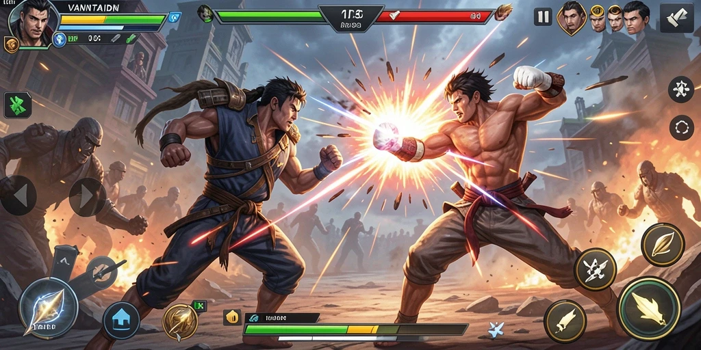 Screenshot VANTAIDN menampilkan aksi pertarungan yang mendebarkan.