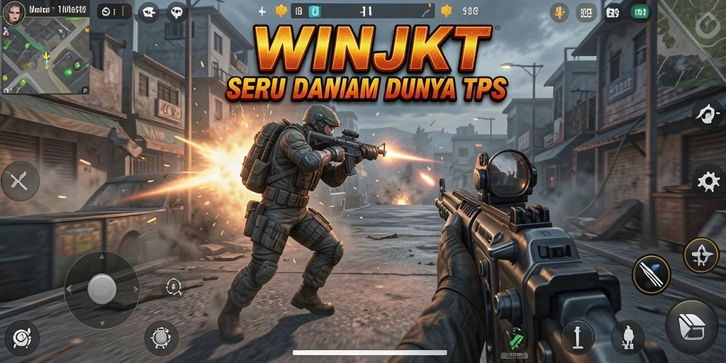 Tampilan gameplay seru dalam WINJKT dengan aksi tembak-menembak yang mendebarkan.