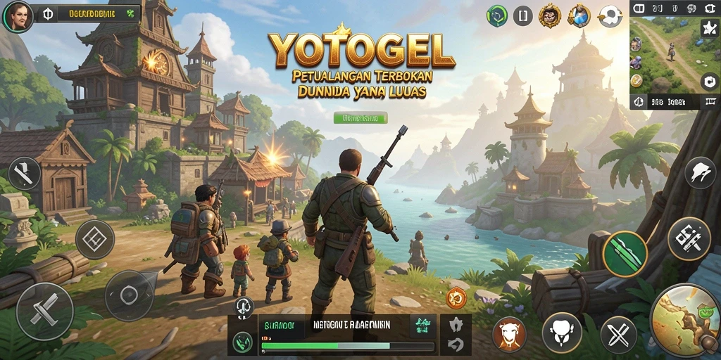 Tangkapan layar gameplay YOTOGEL menampilkan dunia terbuka yang luas.